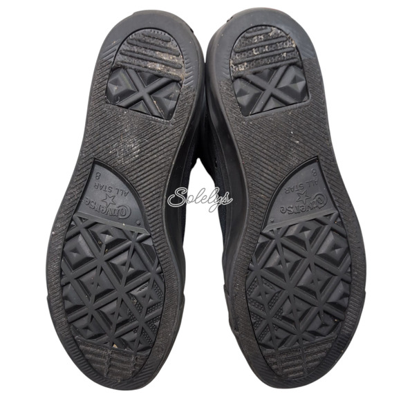 Converse 2011 CTAS XXHI Triple Black Monochrome Knee High Sneaker Boot Womens 10 - Picture 5 of 14